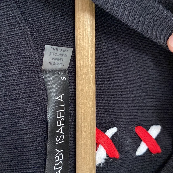 Classy black dress with red and white criss/ cross lace up ribbon/ strings. - Picture 3 of 5